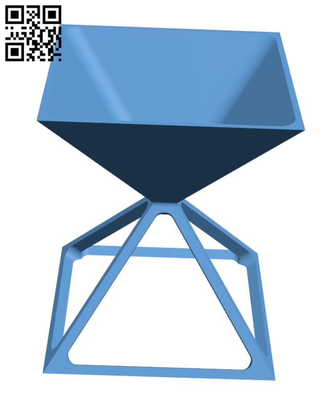 Pyramid - Flower Pot H002754 file stl free download 3D Model for CNC and 3d printer
