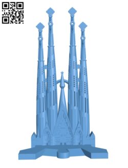 Sagrada Familia, Nativity Facade – Barcelona H002756 file stl free download 3D Model for CNC and 3d printer