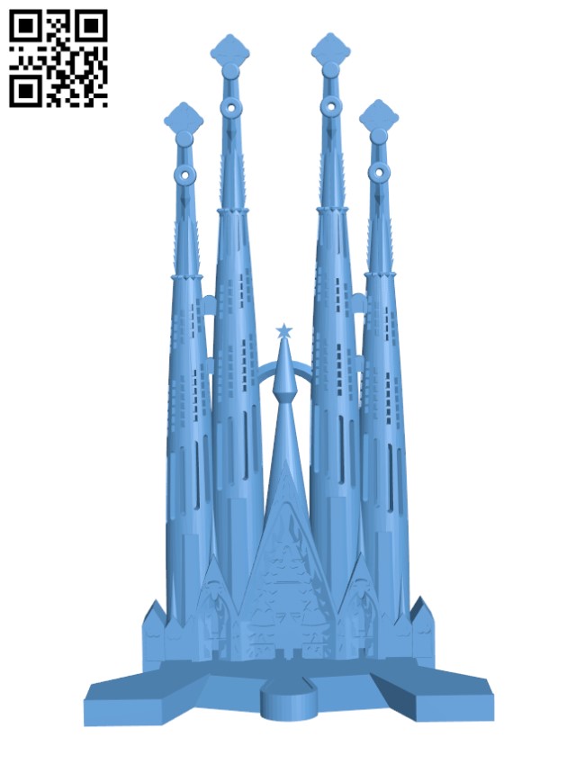 Sagrada Familia, Nativity Facade - Barcelona H002756 file stl free download 3D Model for CNC and 3d printer