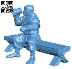 Sitting medieval villager H003127 file stl free download 3D Model for CNC and 3d printer