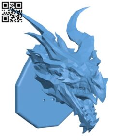 Skyrim Alduin dragon wall trophy H002387 file stl free download 3D Model for CNC and 3d printer