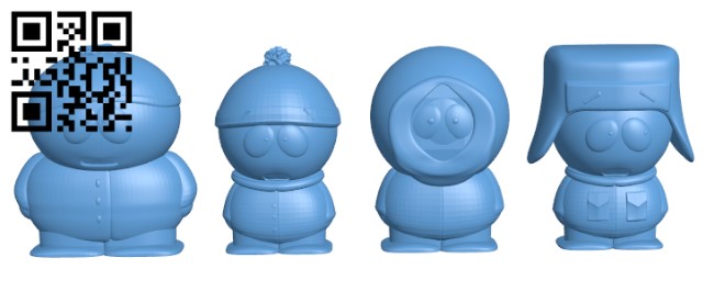 South Park - Cartman, Stan, Kyle and Kenny H003191 file stl free download 3D Model for CNC and 3d printer