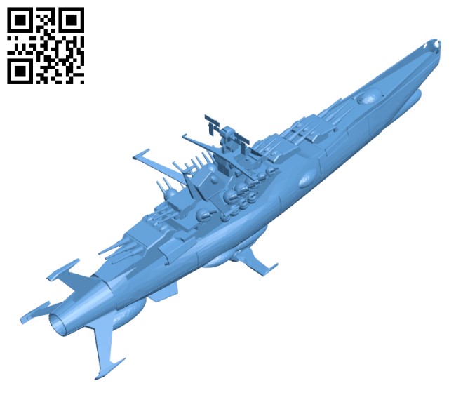 Space Battleship Yamato H002882 file stl free download 3D Model for CNC and 3d printer