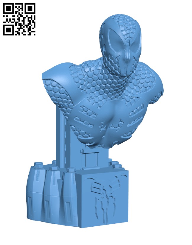 Spiderman bust - Superhero H003070 file stl free download 3D Model for CNC and 3d printer