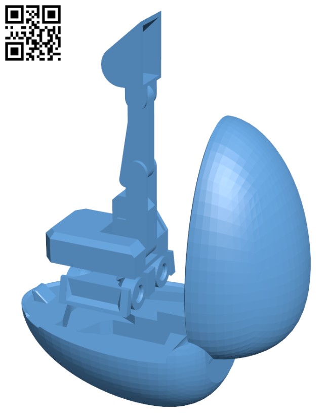 Surprise Egg - Tiny Excavator H003194 file stl free download 3D Model for CNC and 3d printer