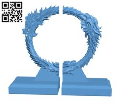 The Elder Scrolls Online Ouroboros Bookend H002834 file stl free download 3D Model for CNC and 3d printer