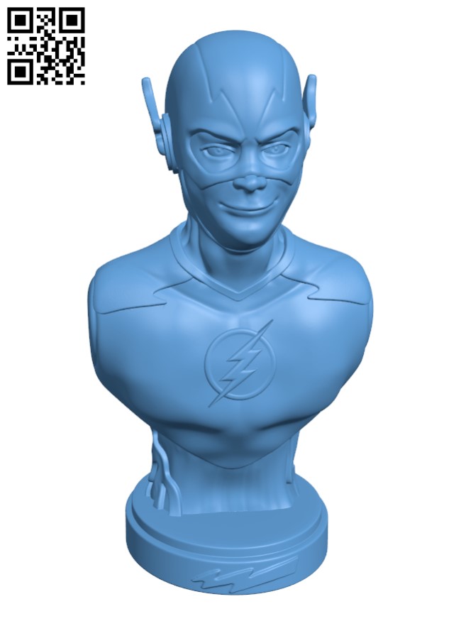 The Flash bust H002397 file stl free download 3D Model for CNC and 3d printer