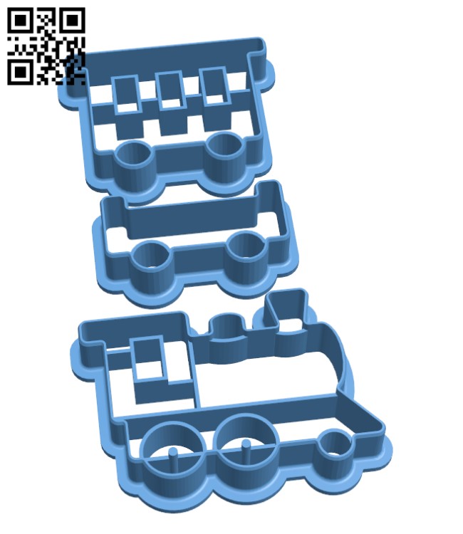 Train cookie cutter H002591 file stl free download 3D Model for CNC and 3d printer