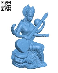 Veenavadini Saraswati H003047 file stl free download 3D Model for CNC and 3d printer