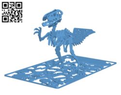 Velociraptor business card H002595 file stl free download 3D Model for CNC and 3d printer