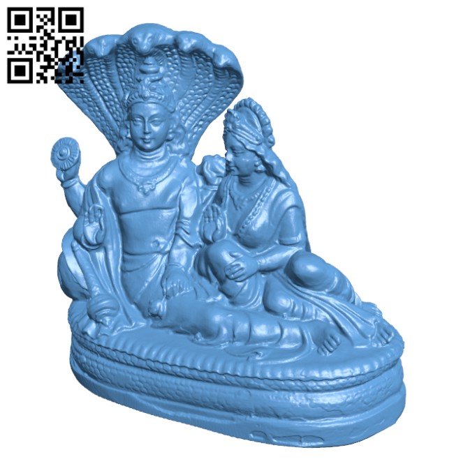 Vishnu & Lakshmi resting on the Divine Snake Sesha H003048 file stl free download 3D Model for CNC and 3d printer