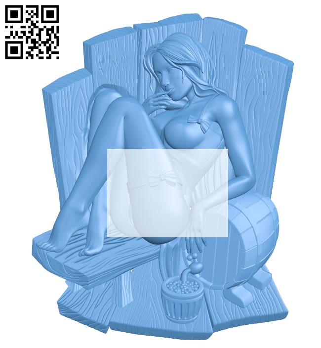 Women's bathroom sign A006695 download free stl files 3d model for CNC wood carving