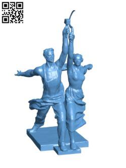 Worker and Kolkhoz Woman H002414 file stl free download 3D Model for CNC and 3d printer