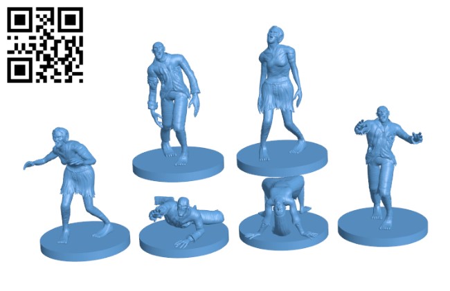 Zombies H003076 file stl free download 3D Model for CNC and 3d printer