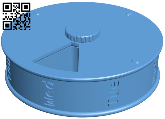 7-Day Pill Tablet Dispenser H004039 file stl free download 3D Model for CNC and 3d printer
