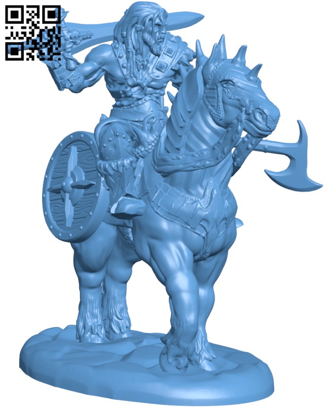 Barbarian Rider H003380 file stl free download 3D Model for CNC and 3d printer