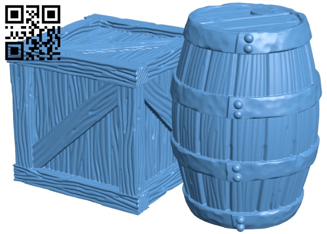 Barrel and Crate H003320 file stl free download 3D Model for CNC and 3d printer