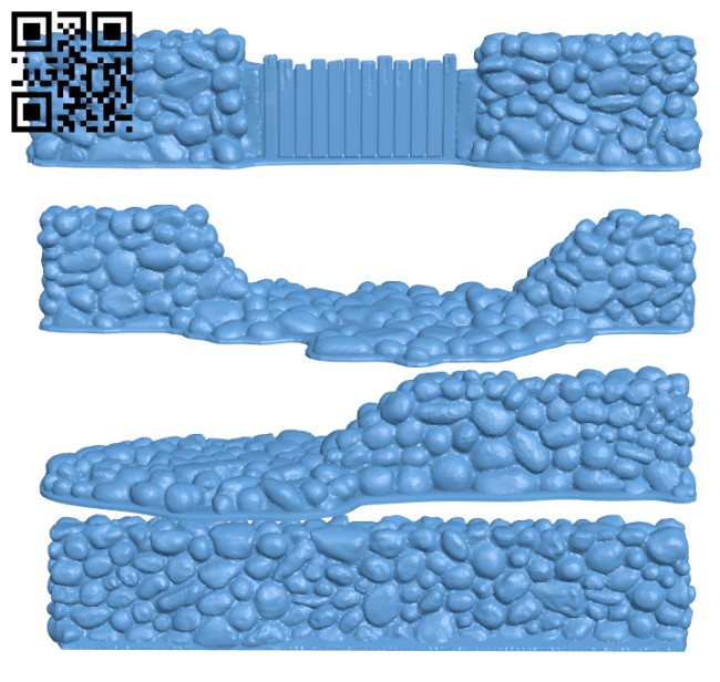 Beautiful stone wall terrain H003806 file stl free download 3D Model for CNC and 3d printer