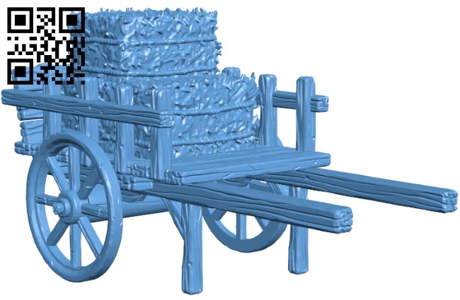Cart with hay H003985 file stl free download 3D Model for CNC and 3d printer