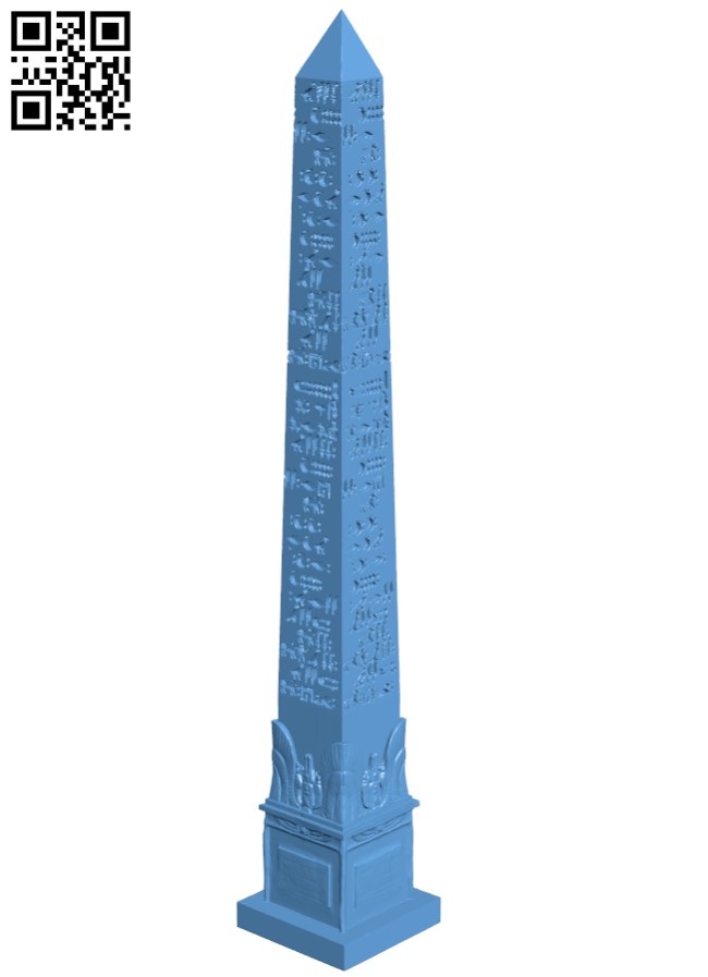 Cleopatra's Needle At Embankment, London H003748 file stl free download 3D Model for CNC and 3d printer