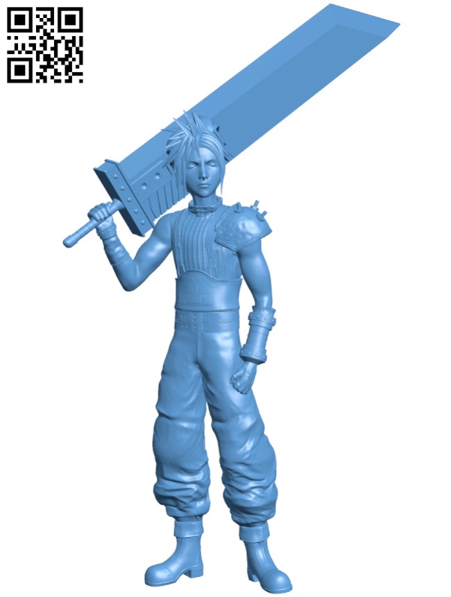 Cloud Strife H003326 file stl free download 3D Model for CNC and 3d printer