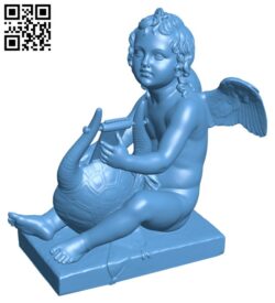 Cupid playing the lyre H003507 file stl free download 3D Model for CNC and 3d printer