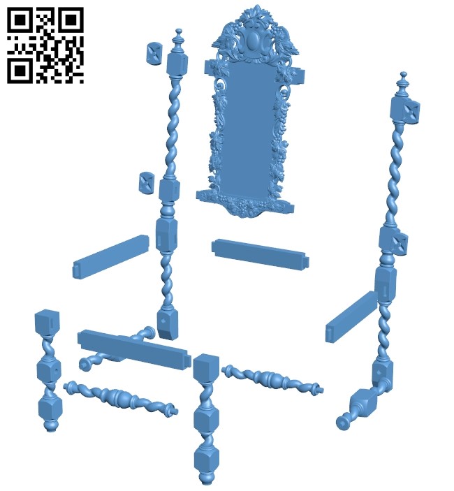 Dissection of the chair A006820 download free stl files 3d model for CNC wood carving