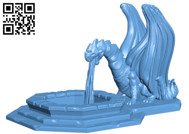 Dragon Fountain H003754 file stl free download 3D Model for CNC and 3d printer