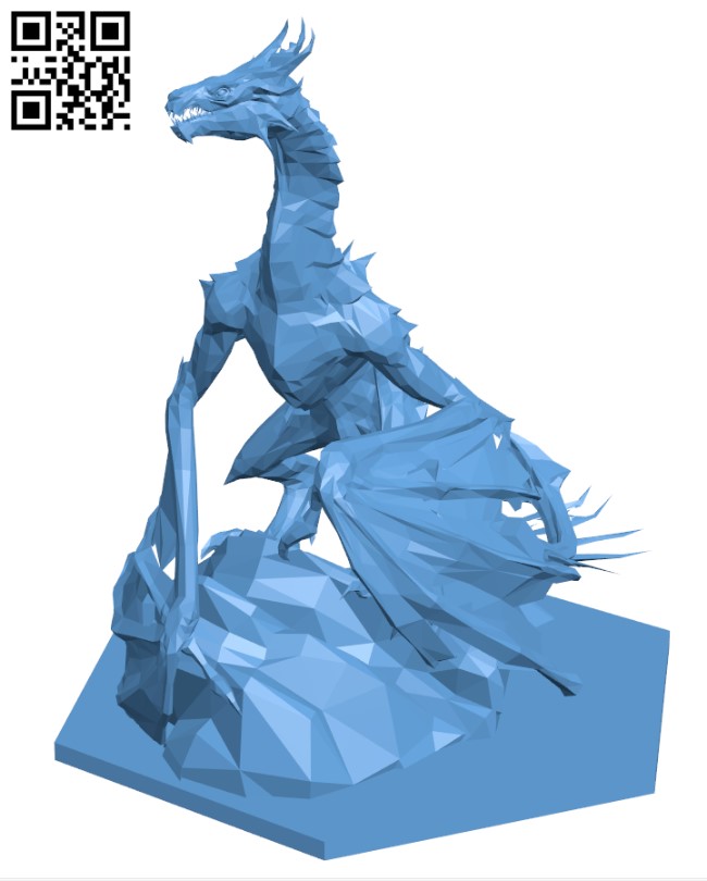 Dragon on Rock H003812 file stl free download 3D Model for CNC and 3d printer
