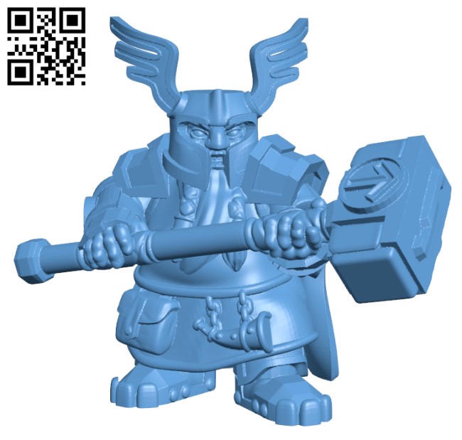 Dwarf with warhammer H003815 file stl free download 3D Model for CNC and 3d printer