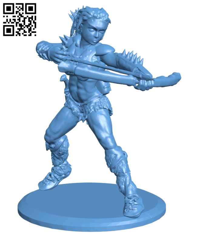 Female Barbarian H003929 file stl free download 3D Model for CNC and 3d printer