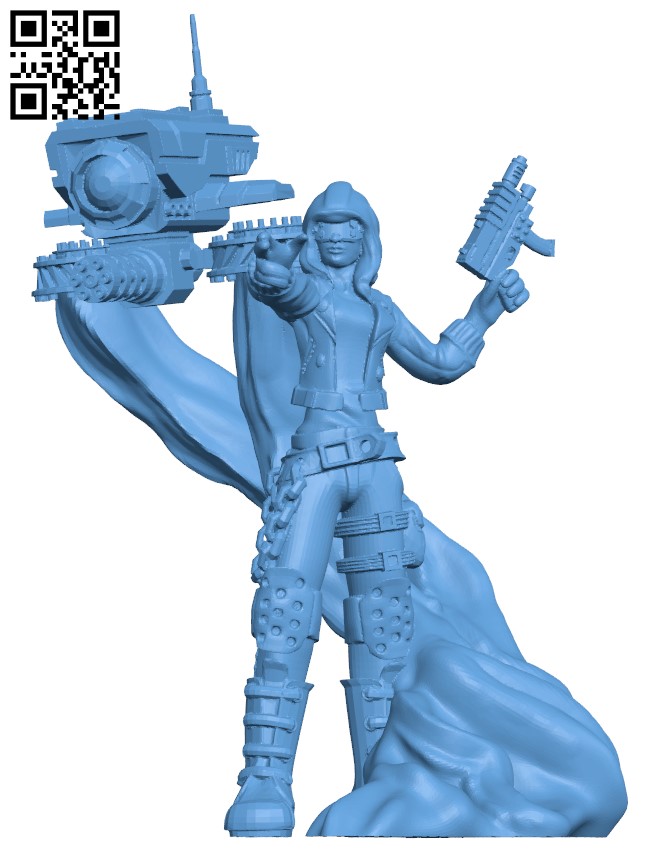 Female decker with drone - Shadowrun H003999 file stl free download 3D Model for CNC and 3d printer
