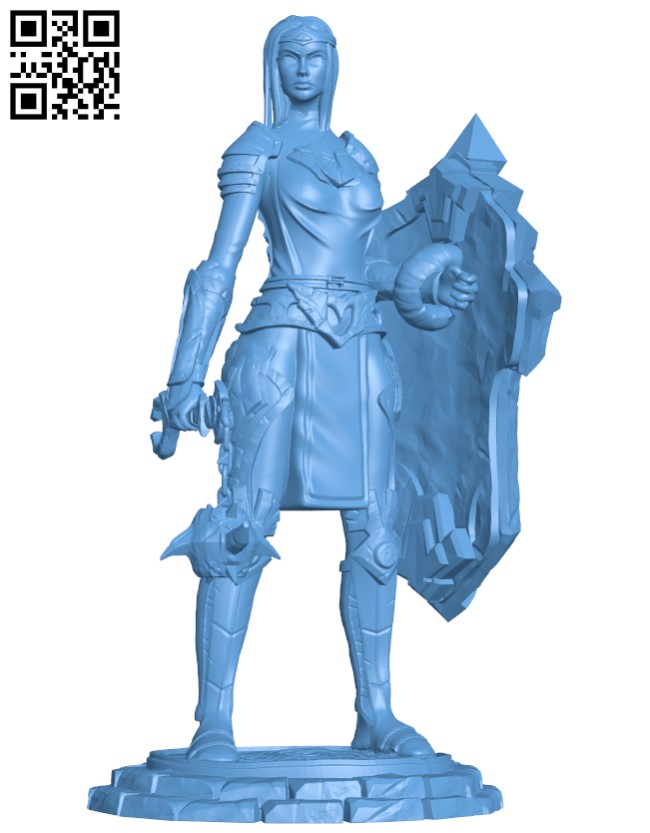 Female human paladin H004063 file stl free download 3D Model for CNC and 3d printer