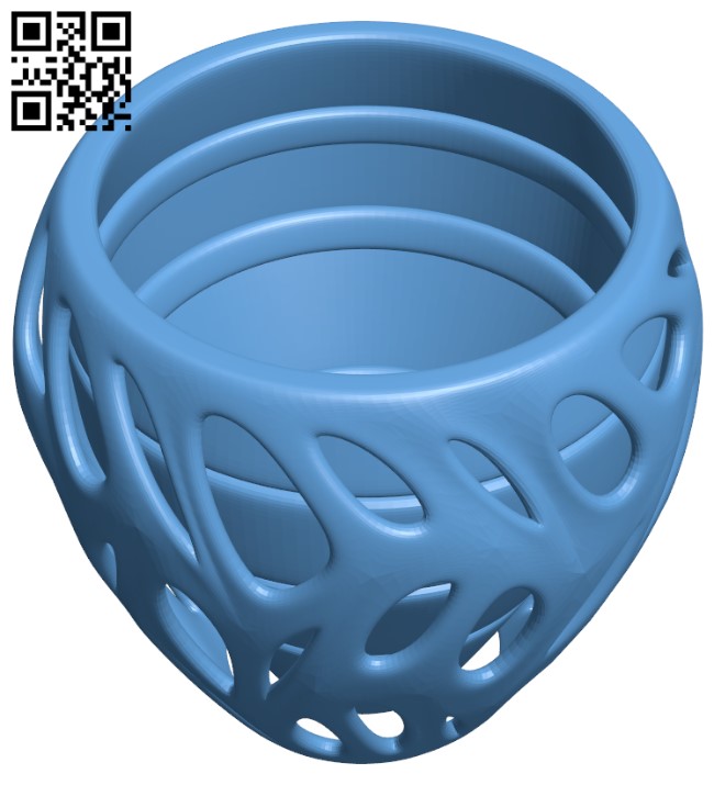 Flower Pot Organic H003819 file stl free download 3D Model for CNC and 3d printer