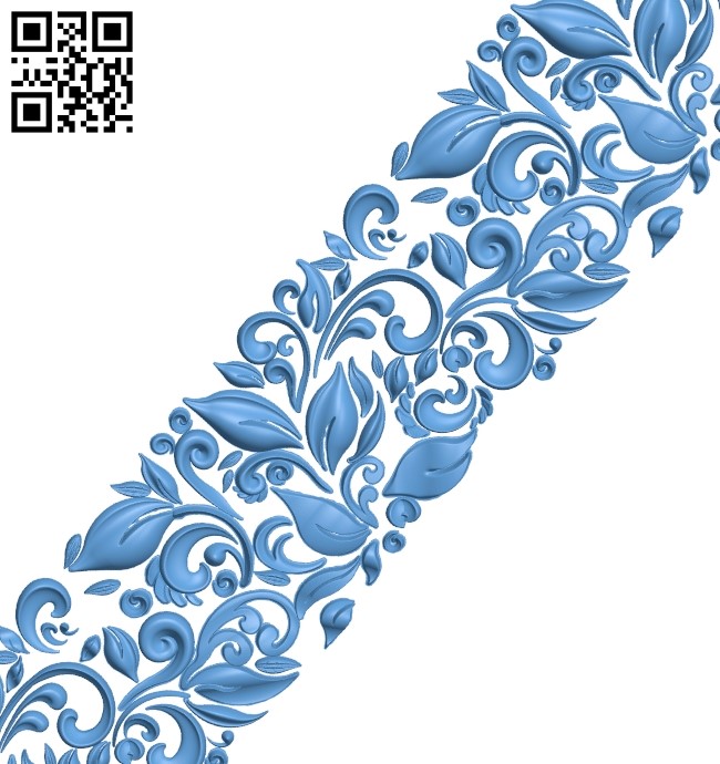 Flower pattern long A006833 download free stl files 3d model for CNC wood carving