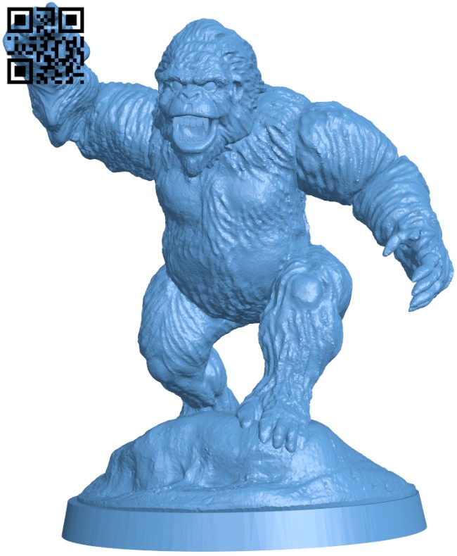 Frostgrave White Gorilla H004066 file stl free download 3D Model for CNC and 3d printer