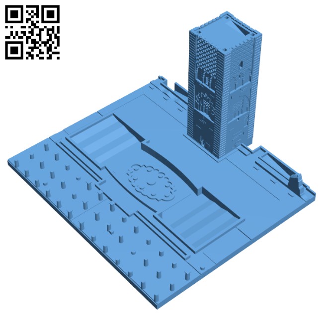 Hassan Tower - Rabat, Morocco H003764 file stl free download 3D Model for CNC and 3d printer