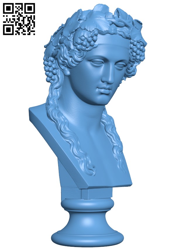 Head of Bacchus H004006 file stl free download 3D Model for CNC and 3d printer