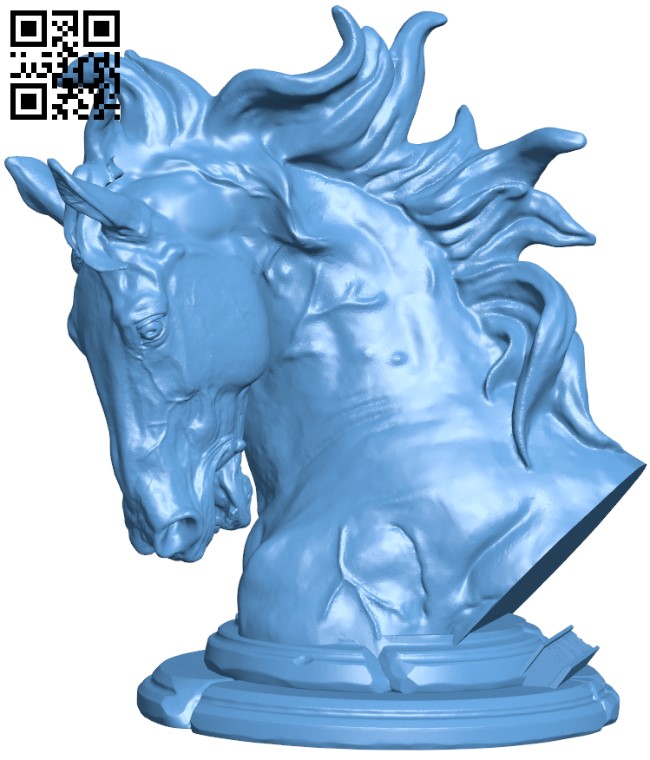 Horse bust statue H003264 file stl free download 3D Model for CNC and 3d printer