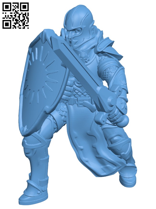 Human Paladin H003707 file stl free download 3D Model for CNC and 3d printer