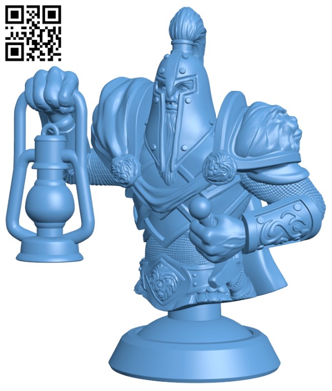 Human paladin bust H003573 file stl free download 3D Model for CNC and 3d printer