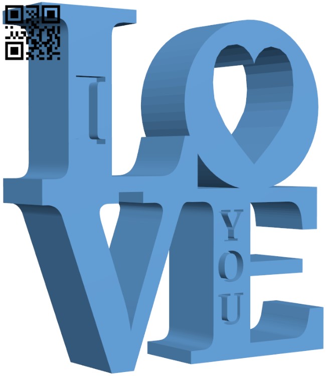 I love you H003400 file stl free download 3D Model for CNC and 3d printer