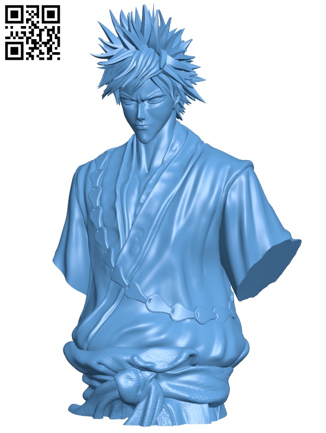 Ichigo Kurosaki Bust H003346 file stl free download 3D Model for CNC and 3d printer