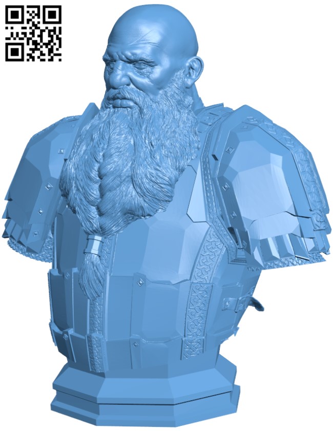 Iron Hill Dwarf Bust H003348 file stl free download 3D Model for CNC and 3d printer