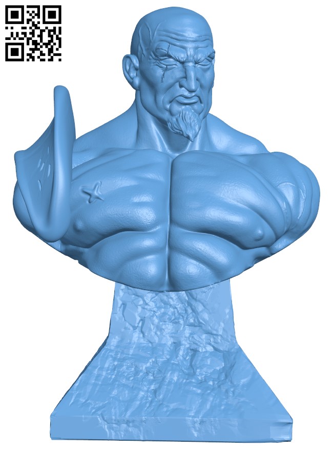 Kratos Bust H004018 file stl free download 3D Model for CNC and 3d printer
