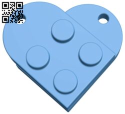 Lego Heart Keychain