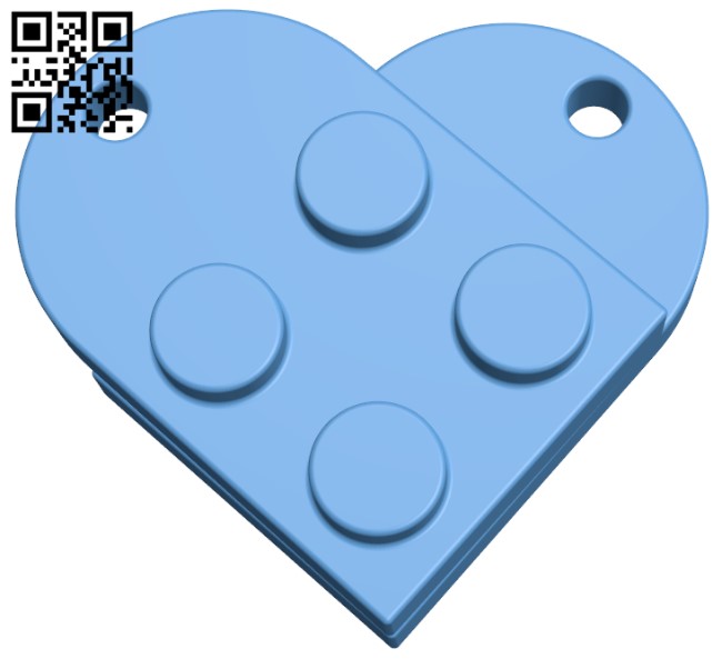 Lego Heart Keychain H003644 file stl free download 3D Model for CNC and 3d printer