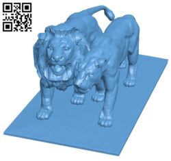 Lion and lionesse H003579 file stl free download 3D Model for CNC and 3d printer
