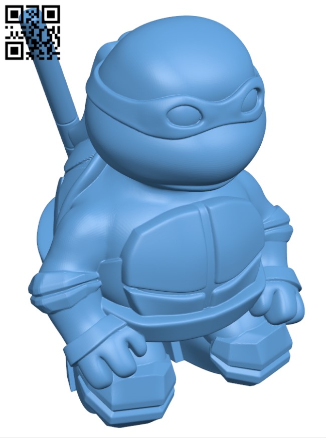 Little Turtle Warrior - Bo Staff H003580 file stl free download 3D Model for CNC and 3d printer