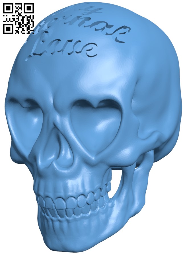 Love Skull H004024 file stl free download 3D Model for CNC and 3d printer